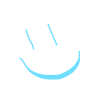 a blue smiley face on a black background